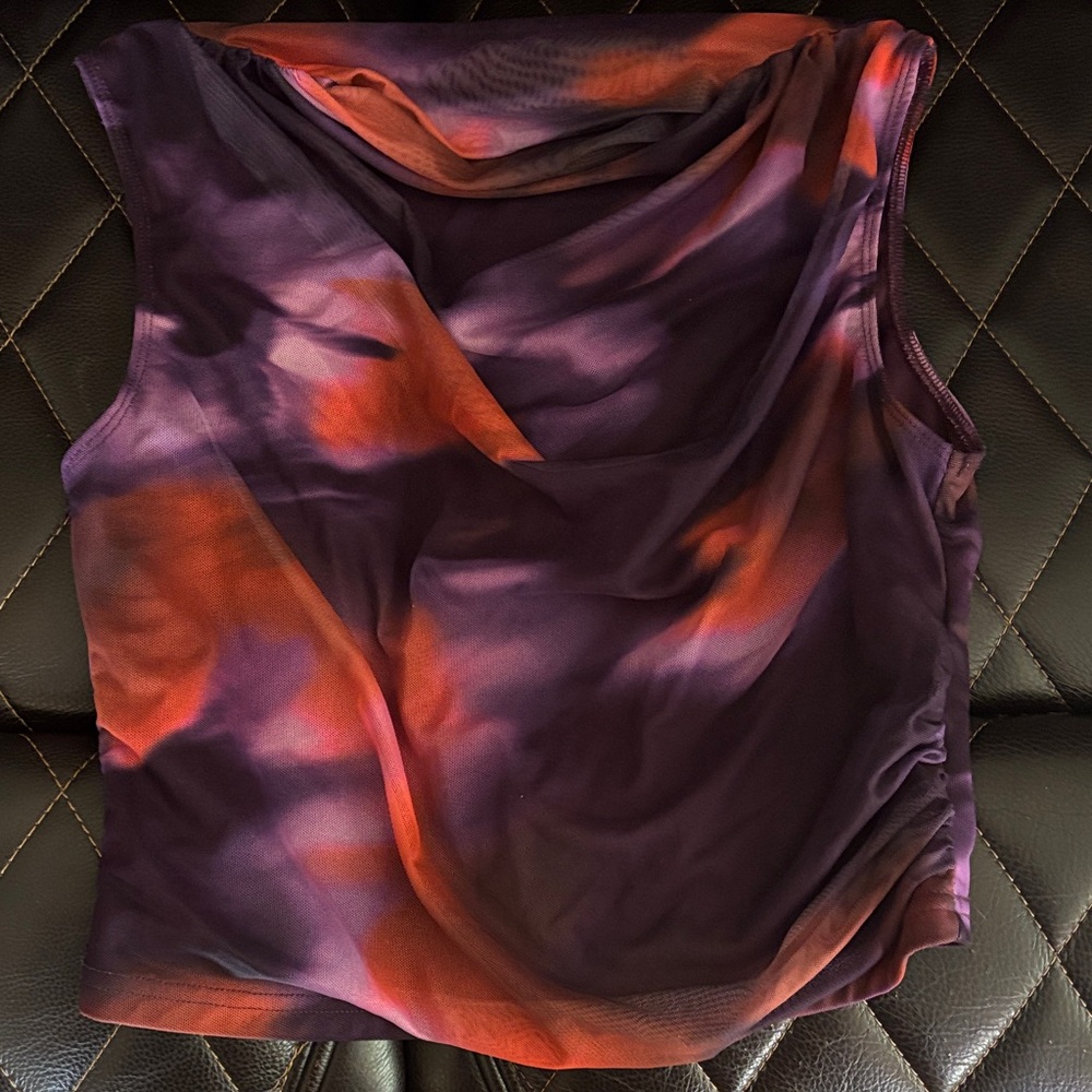 Vibrant Women's Skirt Set in Purple and Orange